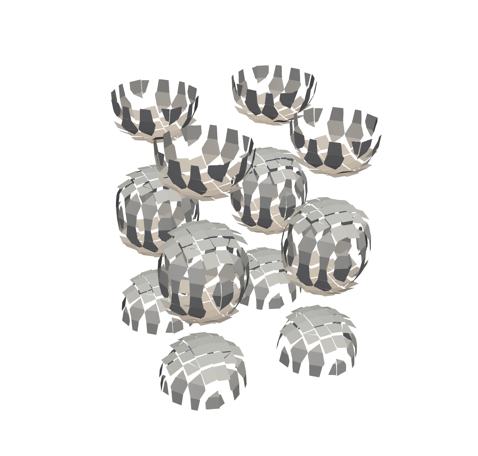 Q-criterion visualization: low-order DG at Re=400